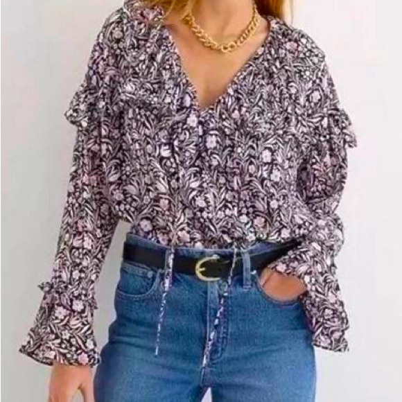 J. Crew Tops - NWT J. Crew Ruffle Blouse Size M